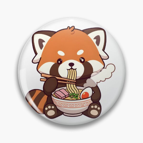 Item preview, Kawaii Red Panda Eating Ramen – Cute Animal Food Art designed and sold by Evian ShopCo.