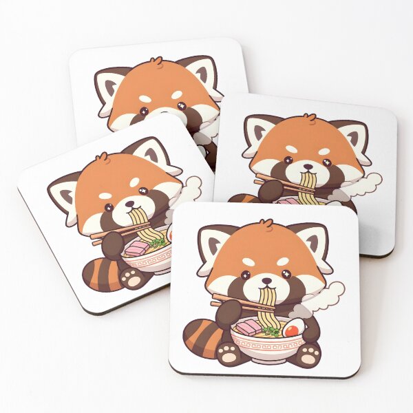 Item preview, Kawaii Red Panda Eating Ramen – Cute Animal Food Art designed and sold by Evian ShopCo.