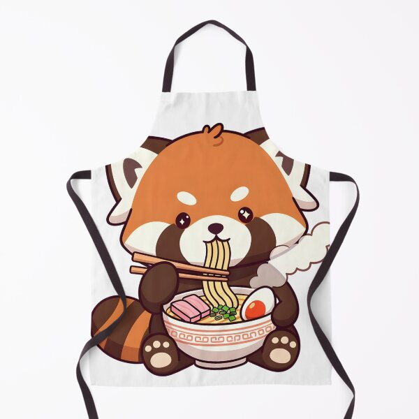 Item preview, Kawaii Red Panda Eating Ramen – Cute Animal Food Art designed and sold by Evian ShopCo.
