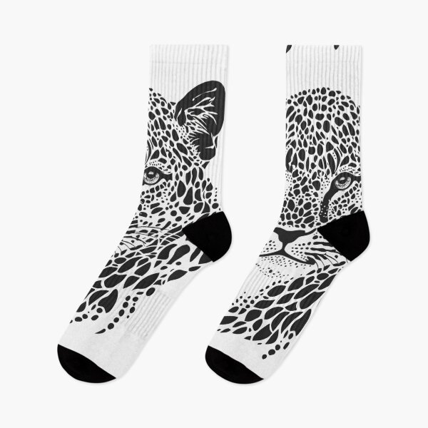Item preview, 2D Minimalist Leopard Face Illustration | Black & White Animal Art designed and sold by Kruti Collection.