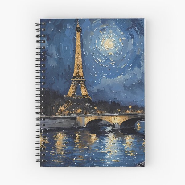Item preview, Paris Starry Night Eiffel Tower Impressionist designed and sold by RkskArt.