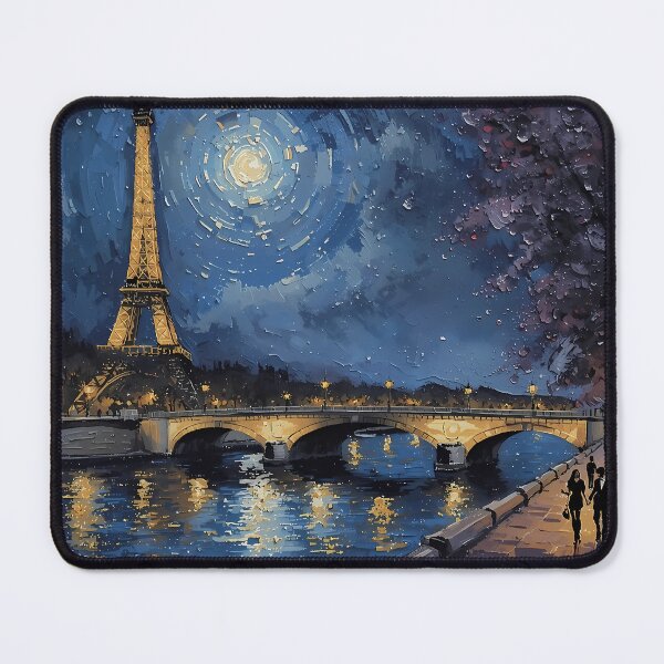Item preview, Paris Starry Night Eiffel Tower Impressionist designed and sold by RkskArt.