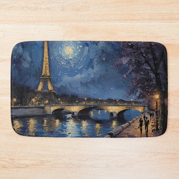 Item preview, Paris Starry Night Eiffel Tower Impressionist designed and sold by RkskArt.
