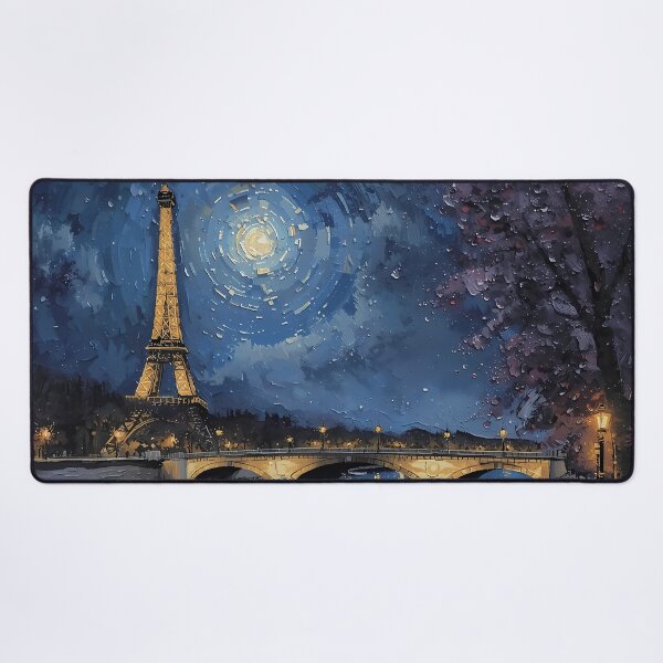 Item preview, Paris Starry Night Eiffel Tower Impressionist designed and sold by RkskArt.