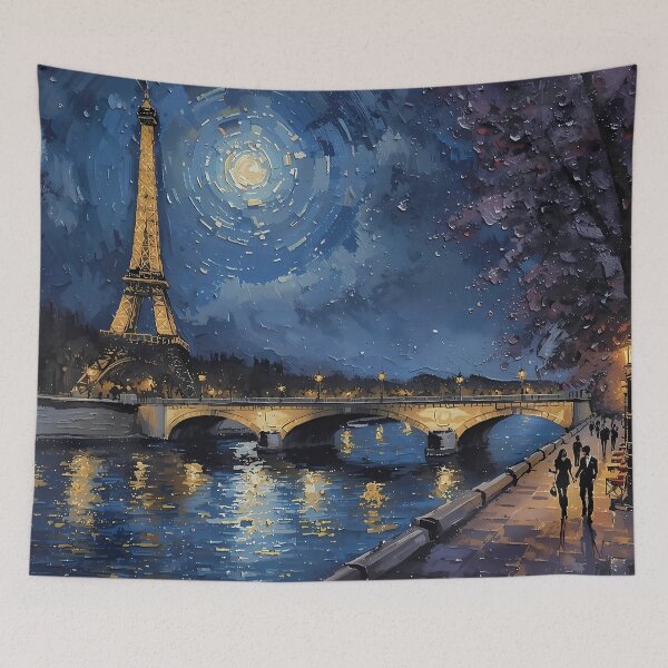 Item preview, Paris Starry Night Eiffel Tower Impressionist designed and sold by RkskArt.