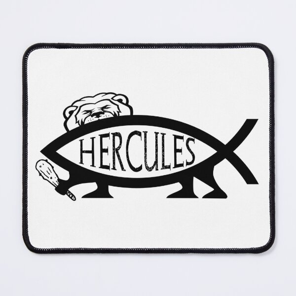 Item preview, Funny Nerdy Hercules Fish Symbol Greek Mythology Fan Black Text designed and sold by MathWare MathClips.