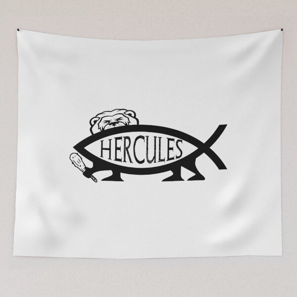 Item preview, Funny Nerdy Hercules Fish Symbol Greek Mythology Fan Black Text designed and sold by MathWare MathClips.