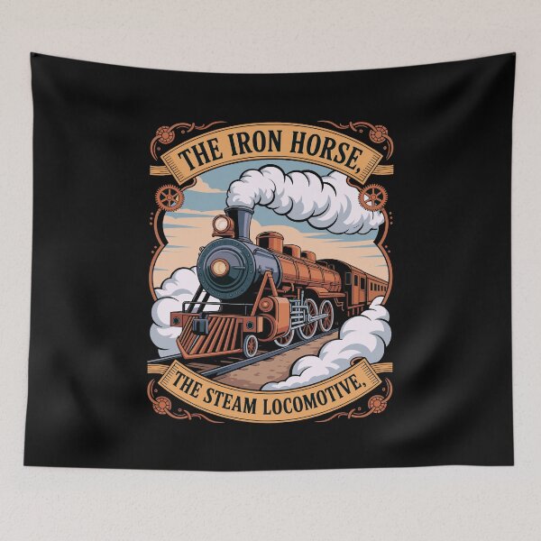 Item preview, The Iron Horse Vintage Steam Train Art designed and sold by designleon19.