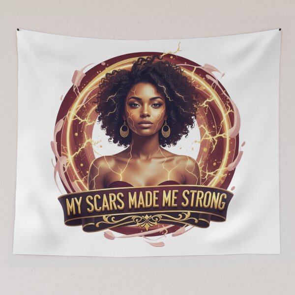 Item preview, "My Scars Made Me Strong" T-Shirt | Emotional Resilience & Self-Love Pop Art designed and sold by BoldBloomArt.