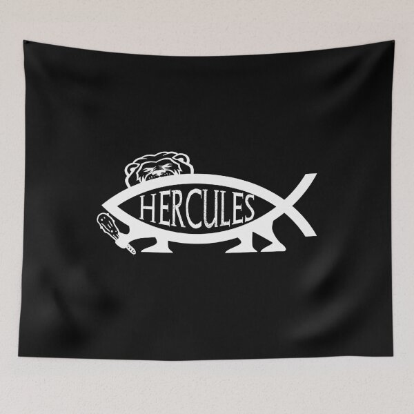 Item preview, Funny Nerdy Hercules Fish Symbol Greek Mythology Fan White Text designed and sold by MathWare MathClips.