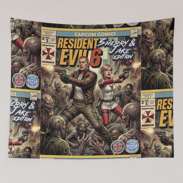 Item preview, Resident Evil 6 sherry and jake Classic Comic Retro Gaming Art  designed and sold by Back2Collage.