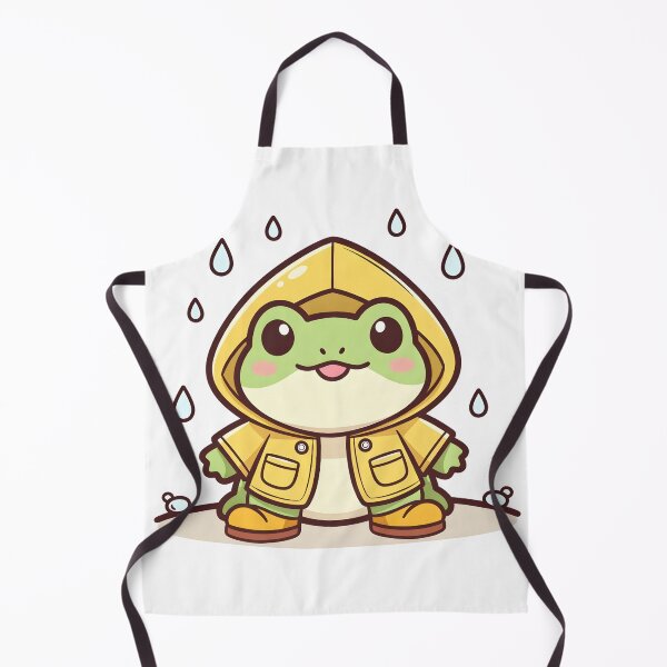 Item preview, Cute Frog in a Yellow Raincoat – Kawaii Rain Frog designed and sold by Evian ShopCo.