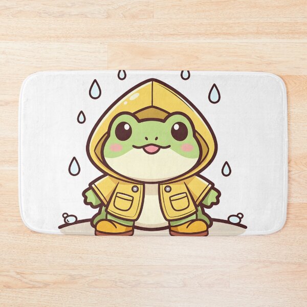 Item preview, Cute Frog in a Yellow Raincoat – Kawaii Rain Frog designed and sold by Evian ShopCo.
