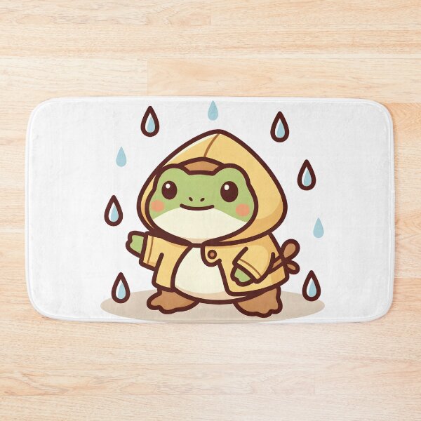 Item preview, Kawaii Frog in a Raincoat – Cute Frog in Rain, Yellow Raincoat  designed and sold by Evian ShopCo.