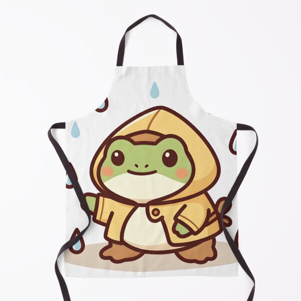 Item preview, Kawaii Frog in a Raincoat – Cute Frog in Rain, Yellow Raincoat designed and sold by Evian ShopCo.