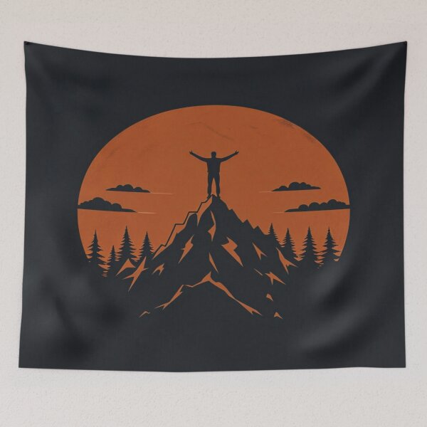 Item preview, Triumphant Mountain Peak Sunset Art – Inspirational Nature Design for Posters, Tees & Wall Decor designed and sold by Bright Nest Studio.