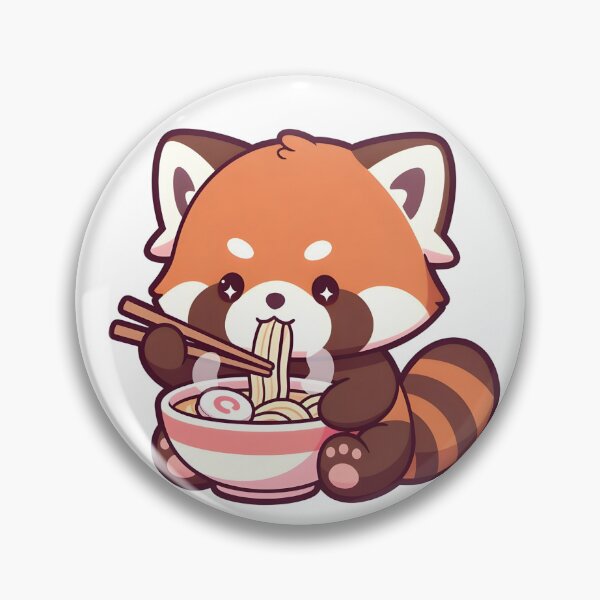 Item preview, Red Panda Eating Ramen – Cute Kawaii Animal Food Art designed and sold by Evian ShopCo.