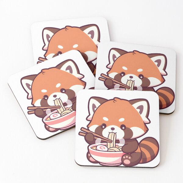 Item preview, Red Panda Eating Ramen – Cute Kawaii Animal Food Art designed and sold by Evian ShopCo.