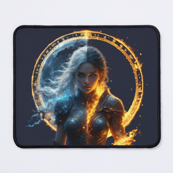 Item preview, The Balance of Flames & Frost — Fantasy Warrior Art by NegarTv Designs designed and sold by NegarTv Designs.