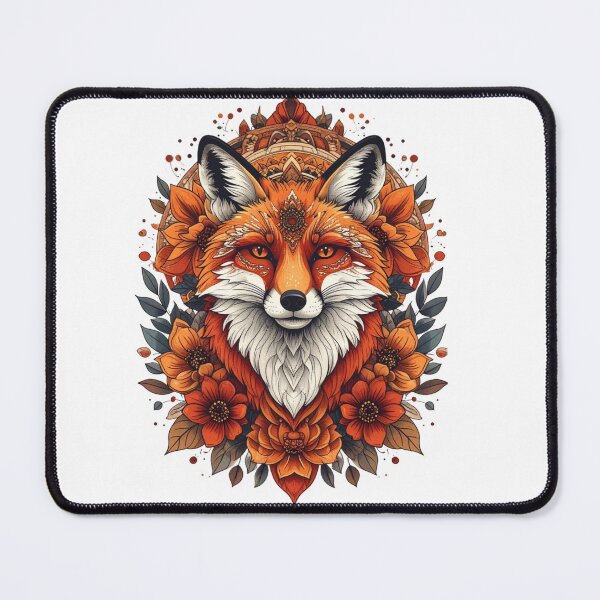 Artikelvorschau, Fuchs-Blumenmandala-Design entworfen und verkauft von AKANKEDESIGN.