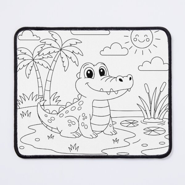 Item preview, Sunny Pond Crocodile: Color Me! designed and sold by HaarlemPinupParadise.