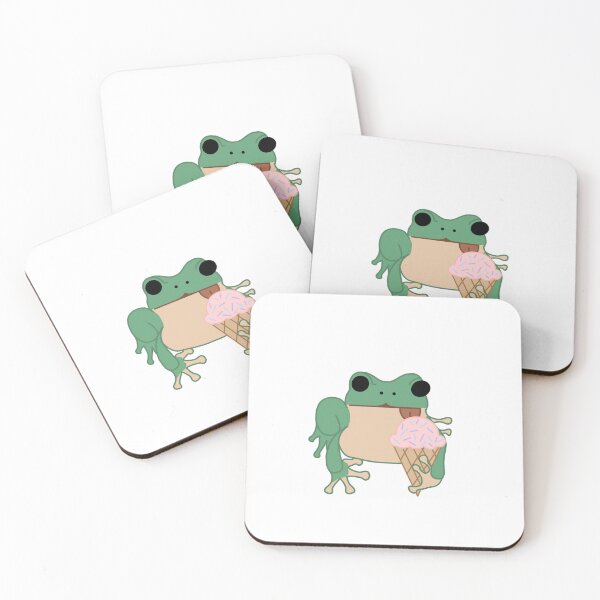 Item preview, Frog eating ice cream designed and sold by stickysbyz.