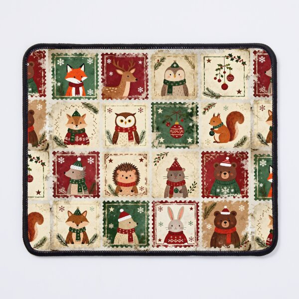 Item preview, Woodland Christmas Animals Vintage Stamp Collection designed and sold by wildexperience.