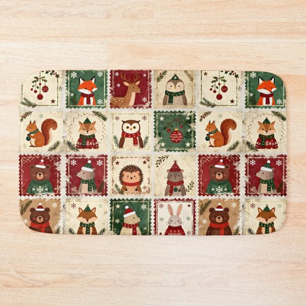 Item preview, Woodland Christmas Animals Vintage Stamp Collection designed and sold by wildexperience.