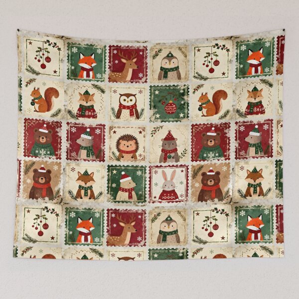 Item preview, Woodland Christmas Animals Vintage Stamp Collection designed and sold by wildexperience.