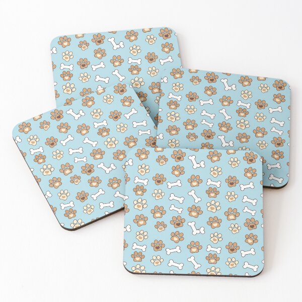 Item preview, Cute Dog Paws & Bones Seamless Pattern on Light Blue Background designed and sold by civotajim.