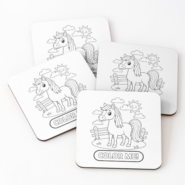 Item preview, Sunny Pasture Horse: Color Me! designed and sold by HaarlemPinupParadise.