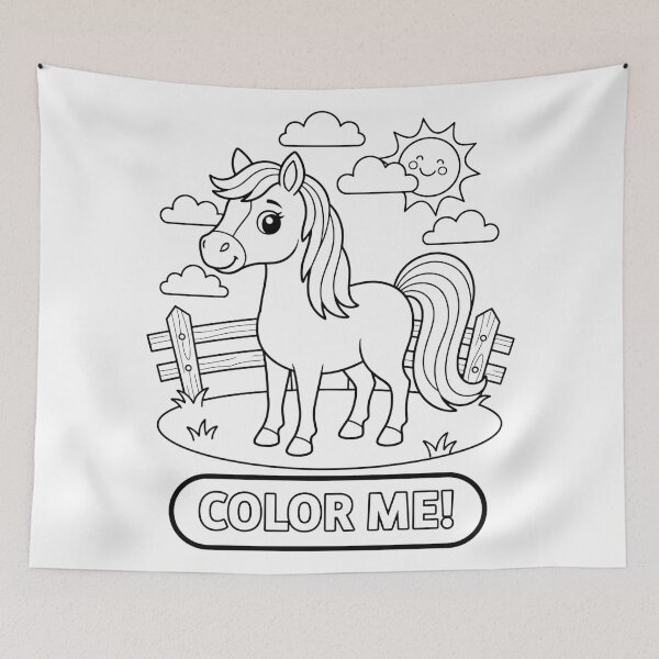 Item preview, Sunny Pasture Horse: Color Me! designed and sold by HaarlemPinupParadise.