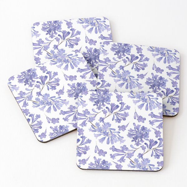 Item preview, Blue Purple Jacaranda Flower Clusters in Watercolor Pattern designed and sold by andrebalest.art.