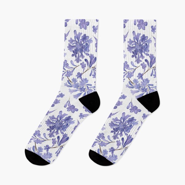 Item preview, Blue Purple Jacaranda Flower Clusters in Watercolor Pattern designed and sold by andrebalest.art.
