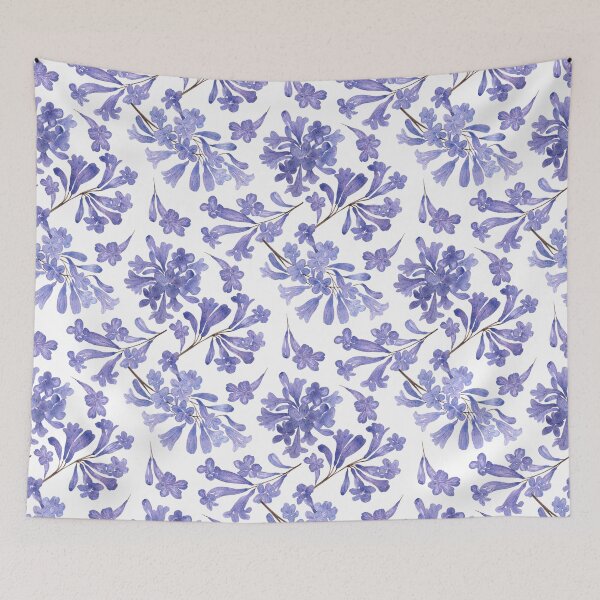 Item preview, Blue Purple Jacaranda Flower Clusters in Watercolor Pattern designed and sold by andrebalest.art.