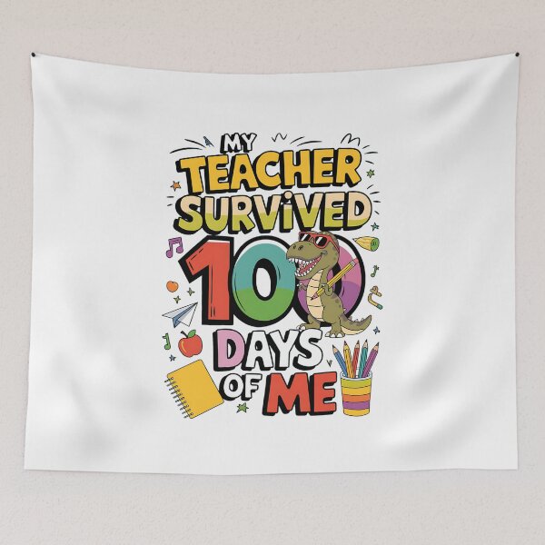 Item preview, 100th Day Of School My Teacher Survived designed and sold by FortuneFull.