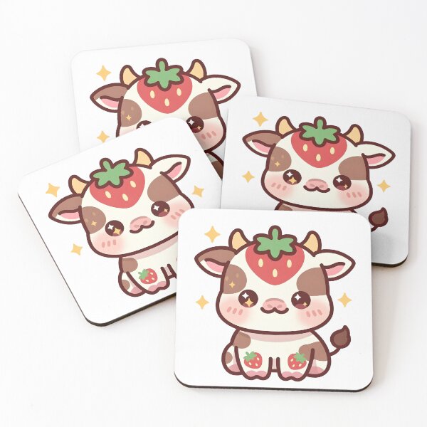 Item preview, Strawberry Cow – Cute Kawaii Pastel Animal designed and sold by Evian ShopCo.