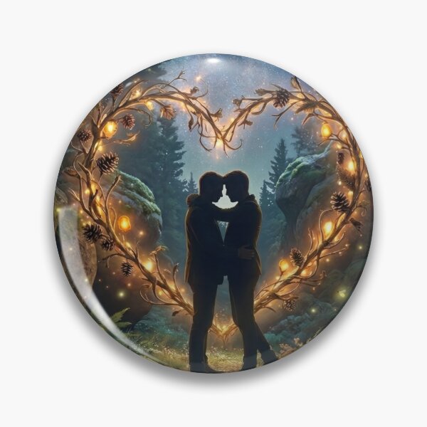 Item preview, Gay Romance - Couple Silhouette in Moonlit Forest  designed and sold by kornkobart.