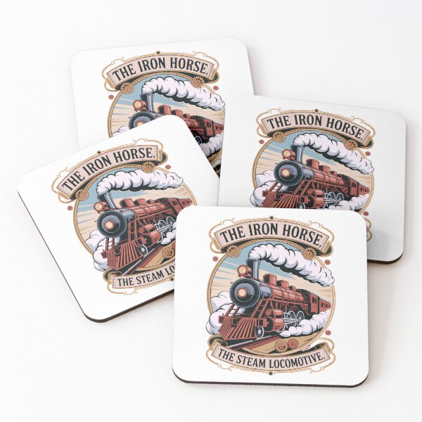 Item preview, Iron Horse Retro Steam Engine Illustration designed and sold by designleon19.