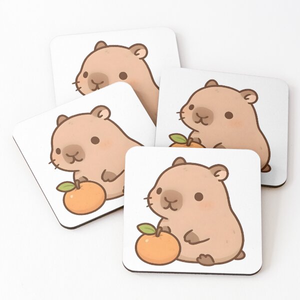 Item preview, Cute Capybara – Kawaii Animal with Orange designed and sold by Evian ShopCo.