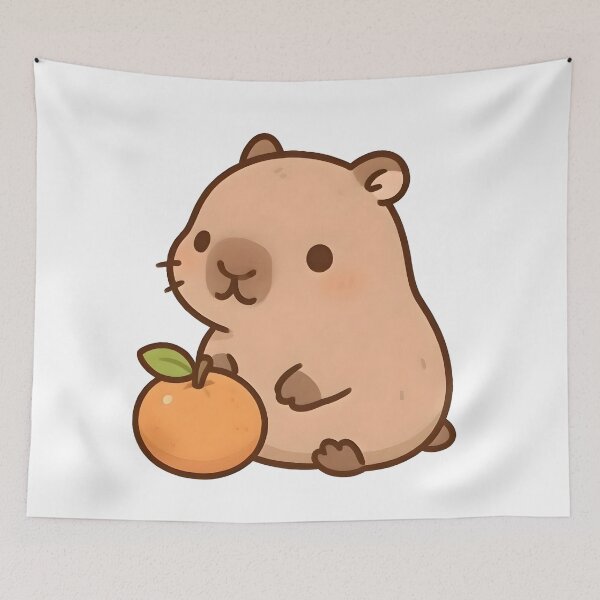 Item preview, Cute Capybara – Kawaii Animal with Orange designed and sold by Evian ShopCo.