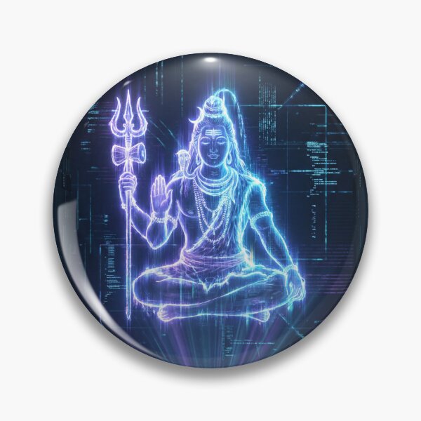 Item preview, Neon Shiva Sticker – Modern Mahadev designed and sold by harharmahadev99.