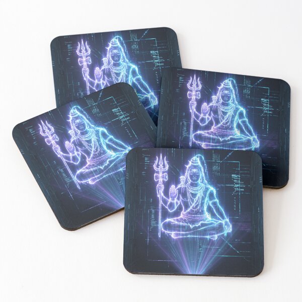 Artikelvorschau, Neon Shiva Aufkleber – Moderner Mahadev entworfen und verkauft von harharmahadev99.