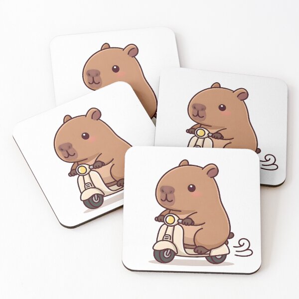 Item preview, Capybara Riding on Scooter – Cute Kawaii Animal designed and sold by Evian ShopCo.