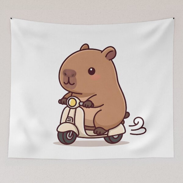 Item preview, Capybara Riding on Scooter – Cute Kawaii Animal designed and sold by Evian ShopCo.