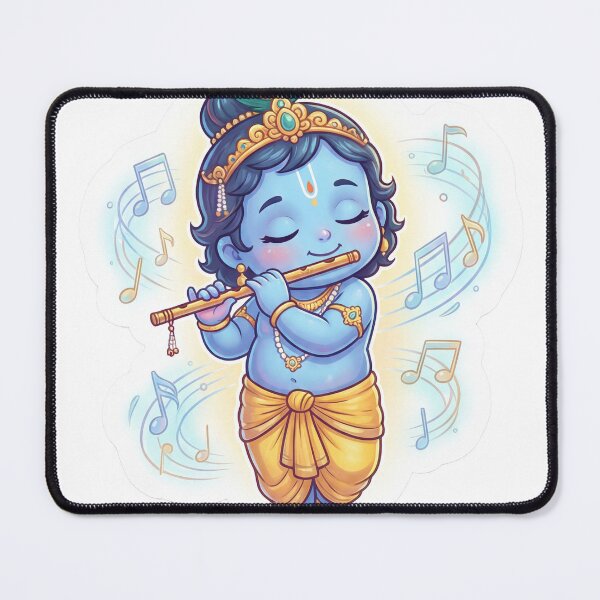 Item preview, Krishna Flute Sticker – Calm Chibi Art designed and sold by harharmahadev99.