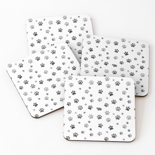 Item preview, Minimalist Black & Gray Dog Paw Prints Seamless Pattern on White Background designed and sold by civotajim.
