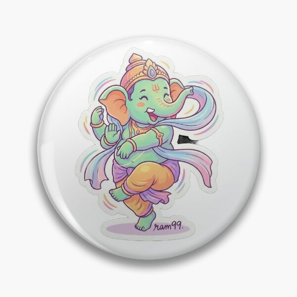 Item preview, Dancing Ganesha Sticker – Joyful Chibi Art designed and sold by harharmahadev99.