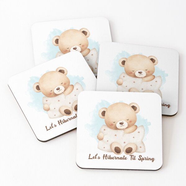 Item preview, Let’s Hibernate Til Spring Teddy Bear Quote designed and sold by Inkworksbyshery.