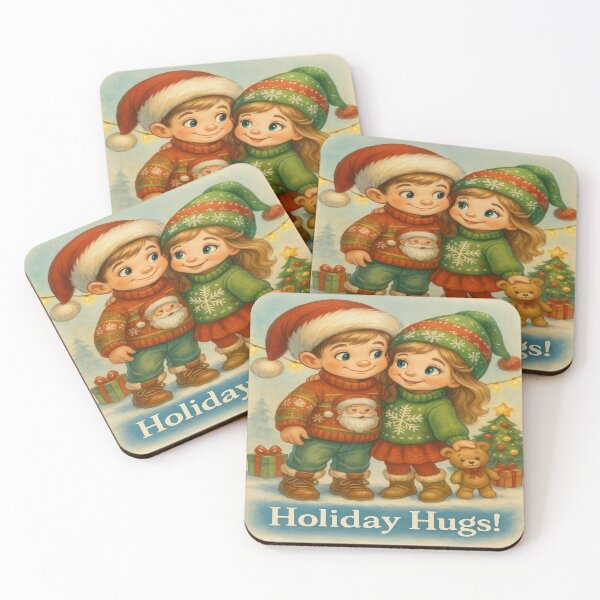 Item preview, Holiday Hugs – Cute Christmas Kids Illustration designed and sold by alizo74.